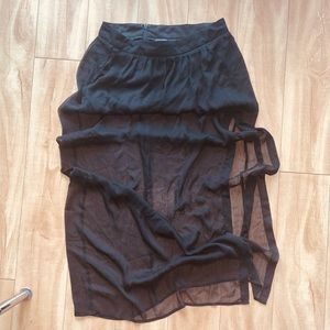 Sheer black maxi skirt